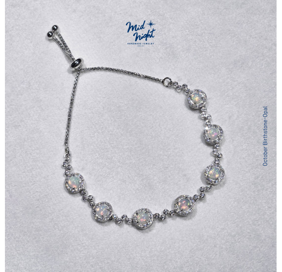 October Birthstone-Opal Bubble Bracelet